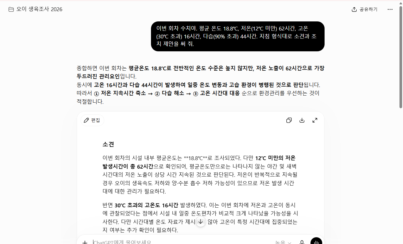 프로젝트 안에서 주고받은 실제 대화