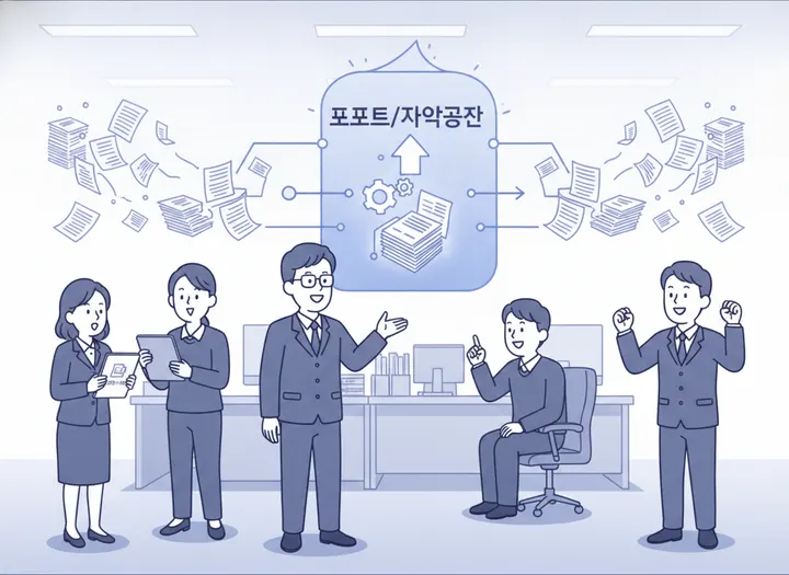 반복 업무는 '프로젝트/작업공간' 단위로 묶어 지침·자료를 한 번만 올리기 설명 삽화