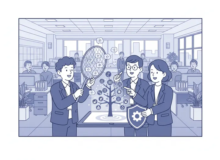 개인 노하우를 '부서 표준'으로 승격: 공통 세팅 문구를 공유 문서에 모으기 설명 삽화